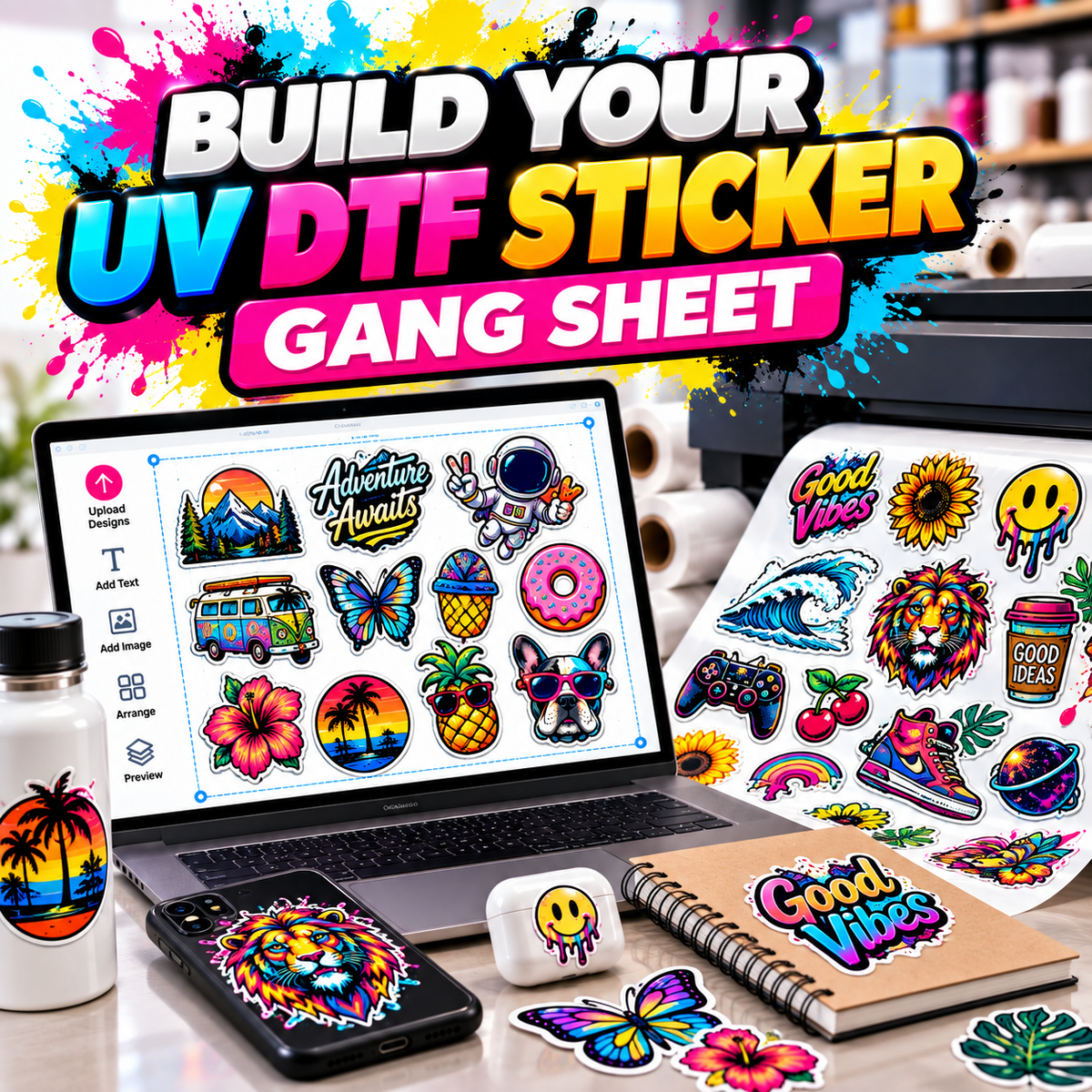 Build Your UV DTF Sticker Gang Sheet